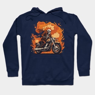 Blaze Trails with the Flaming Skeleton Biker Hoodie